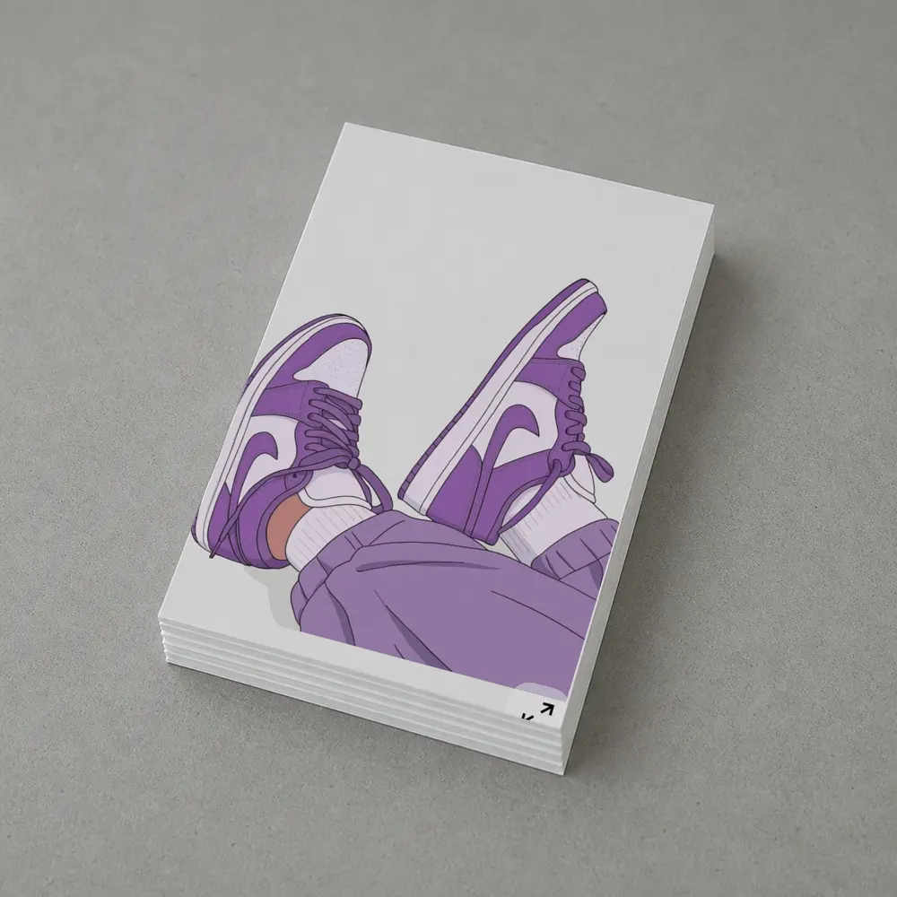 Purple Nike Air Jordan One Sneakers Illustration – Postcards