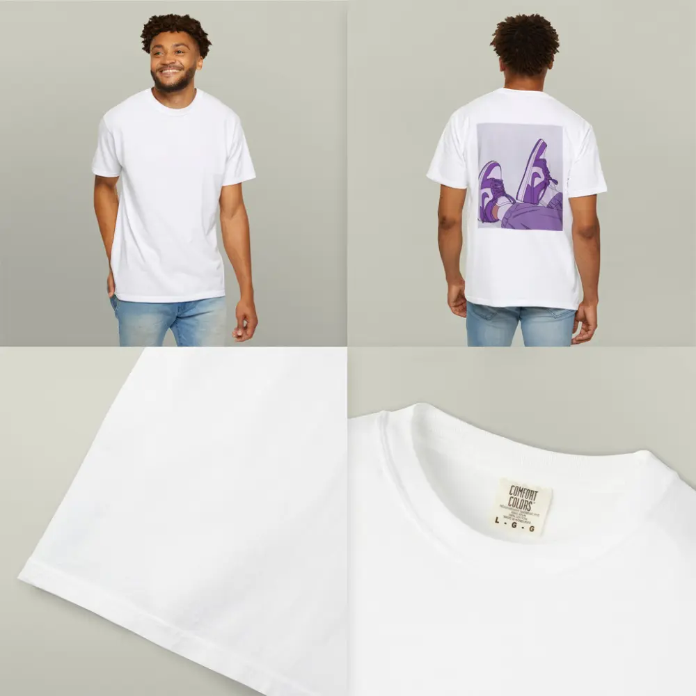 Purple Nike Air Jordan One Sneakers Illustration – T-Shirts