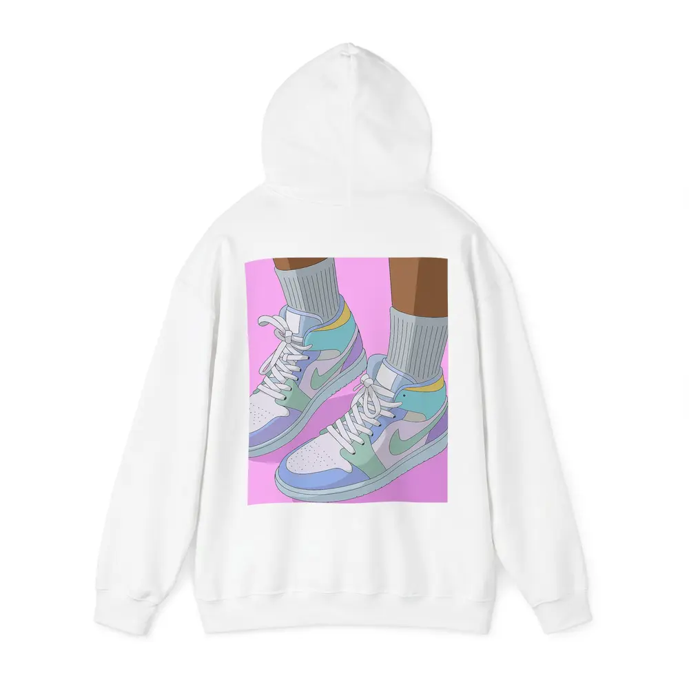 Pastel Jordan Sneakers Illustration Pink Background – Hoodies