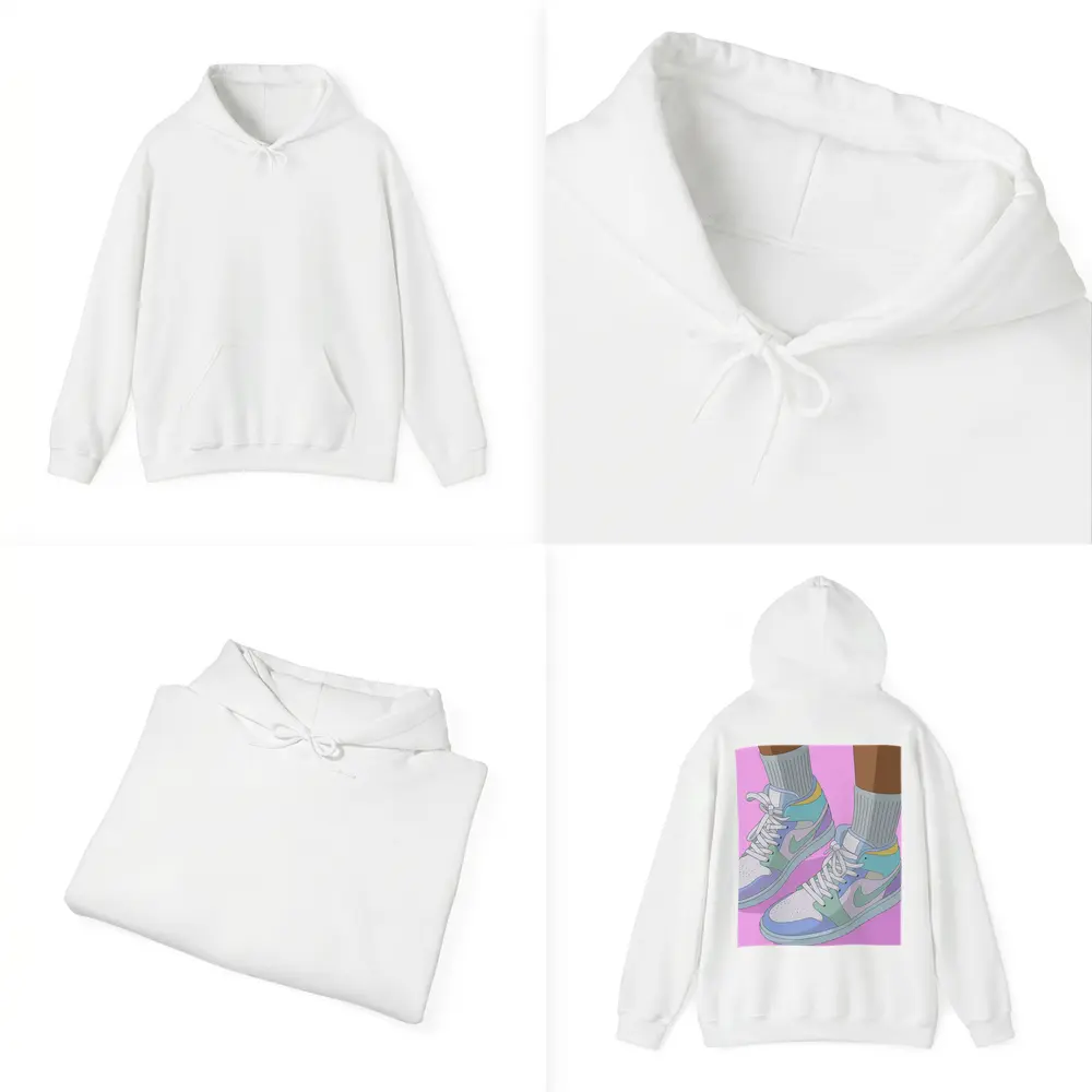 Pastel Jordan Sneakers Illustration Pink Background – Hoodies