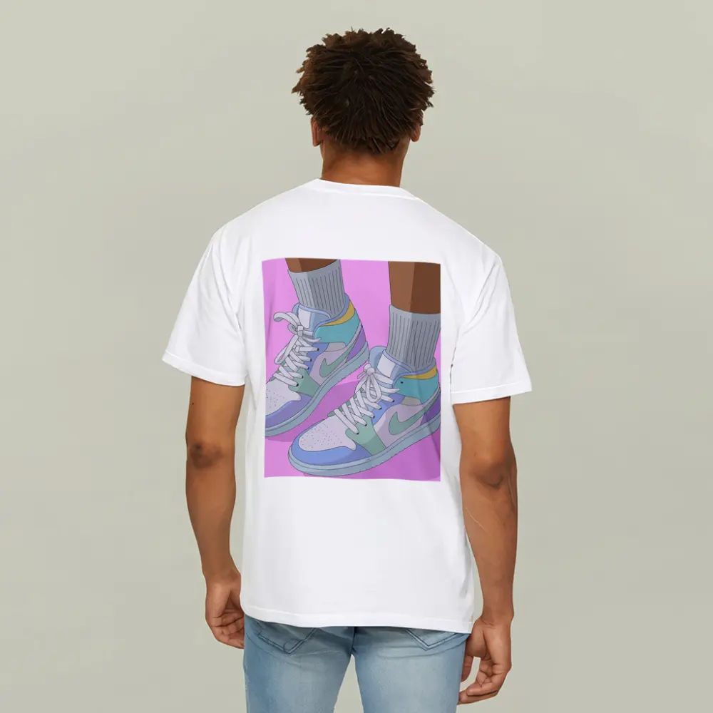 Pastel Jordan Sneakers Illustration Pink Background – T-Shirts