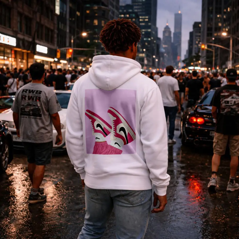 Pink Nike Air Jordan Sneakers Illustration – Hoodies