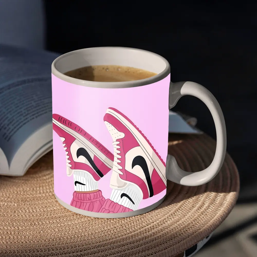 Pink Nike Air Jordan Sneakers Illustration – Mugs