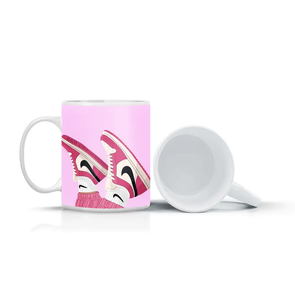 Pink Nike Air Jordan Sneakers Illustration – Mugs