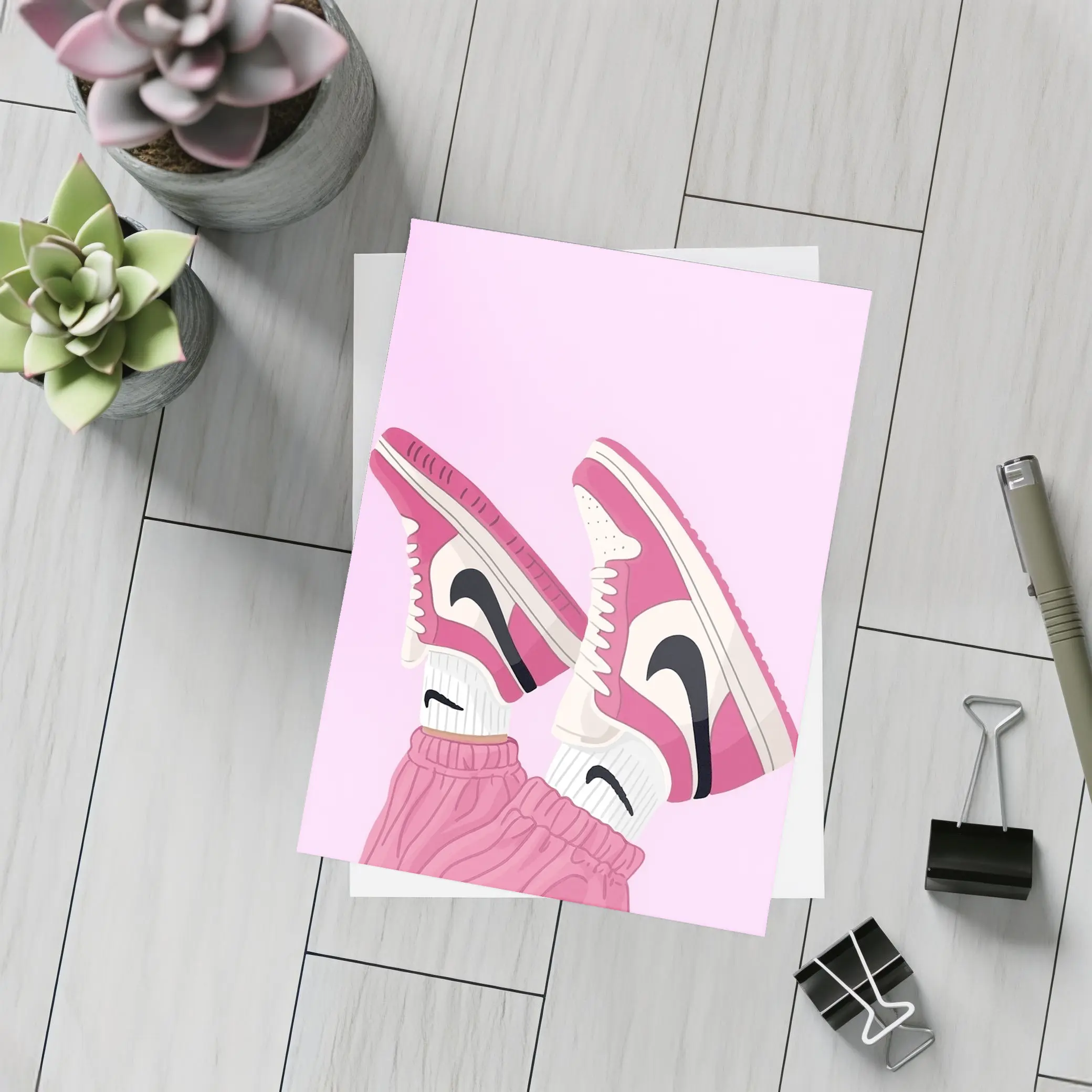 Pink Nike Air Jordan Sneakers Illustration – Postcards
