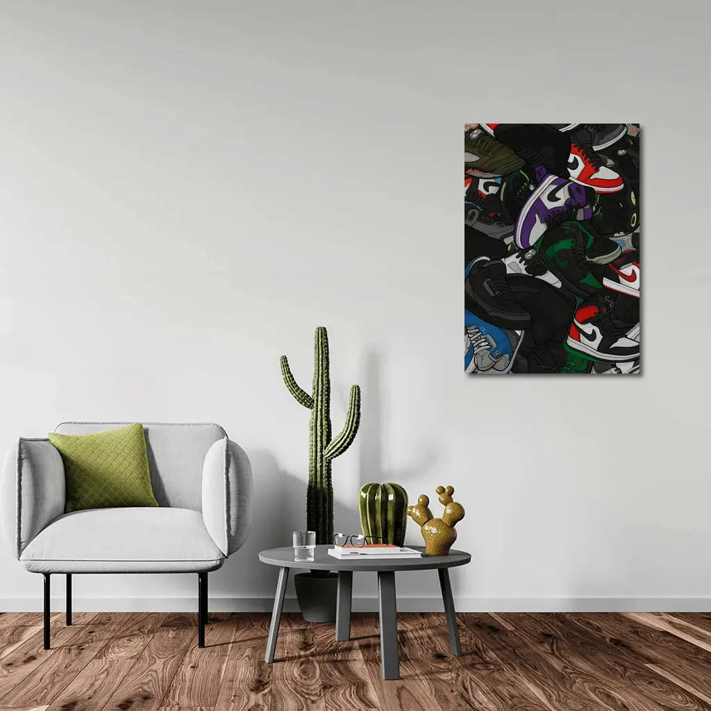 Air Jordan Sneakers Pile Cartoon Art – Wall Art