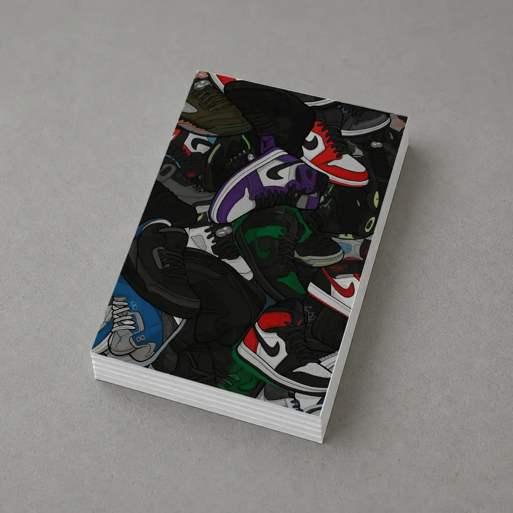 Air Jordan Sneakers Pile Cartoon Art – Postcards