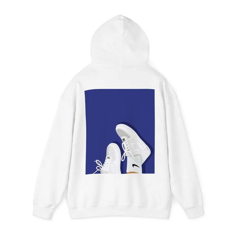 White Nike Air Force Ones Blue Background – Hoodies