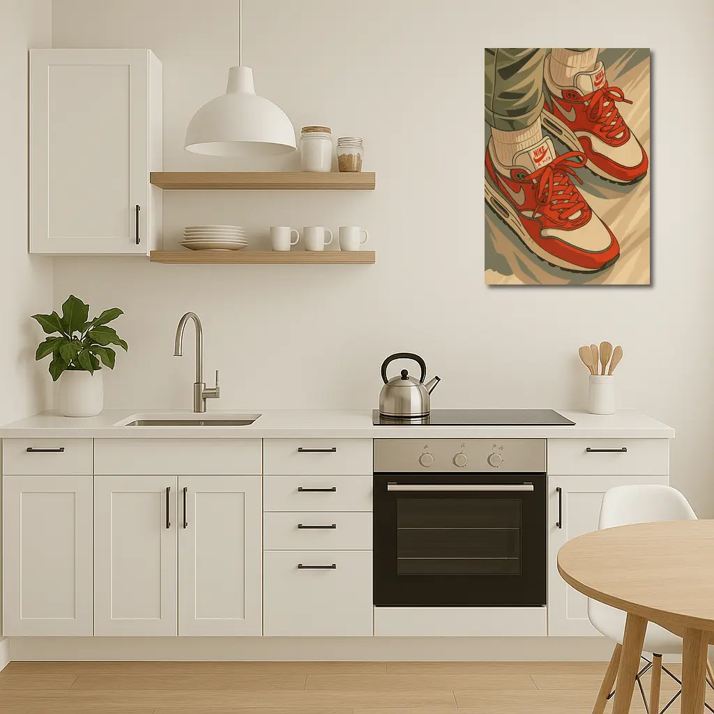 Nike Air Max Red Sneakers Anime Style – Wall Art