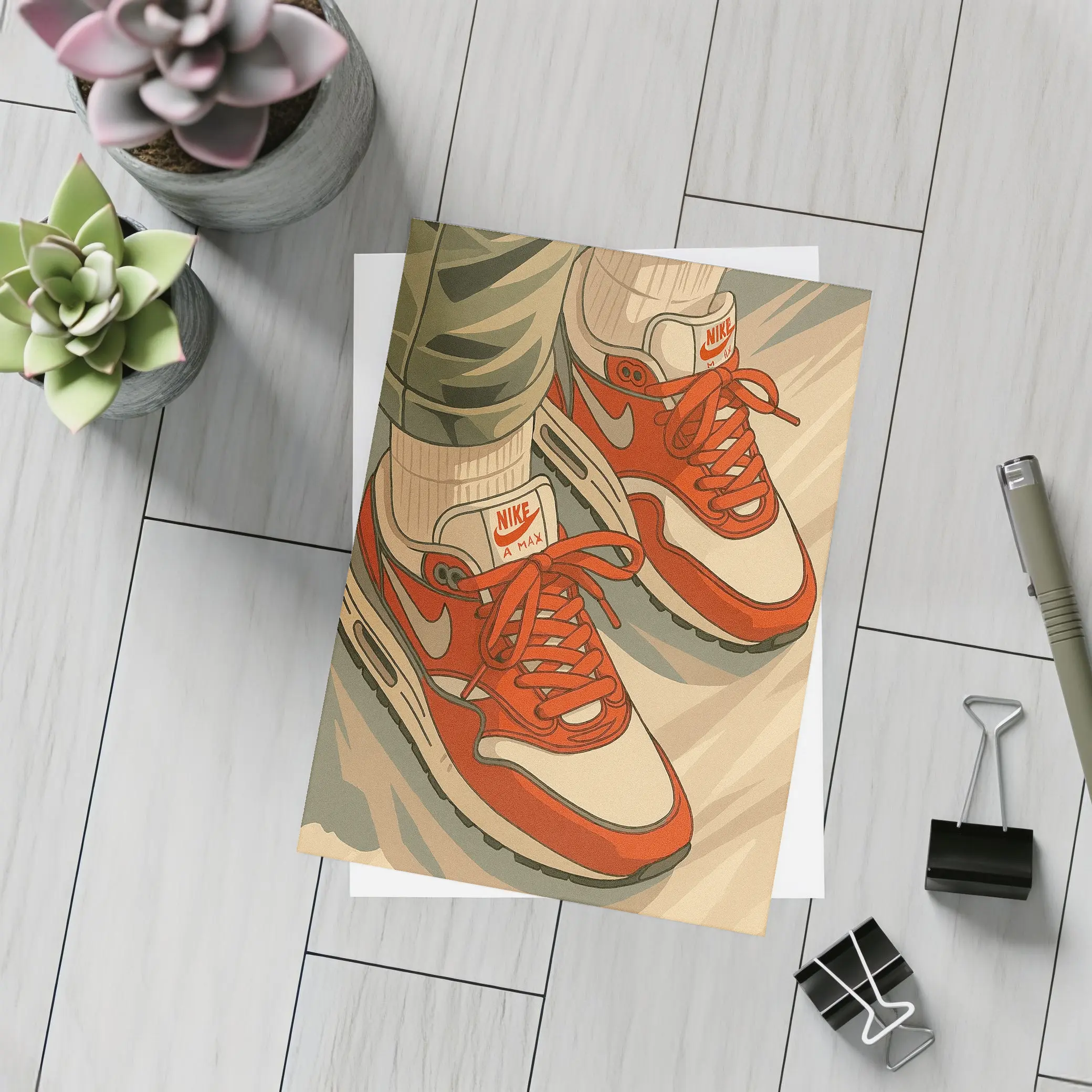 Nike Air Max Red Sneakers Anime Style – Postcards