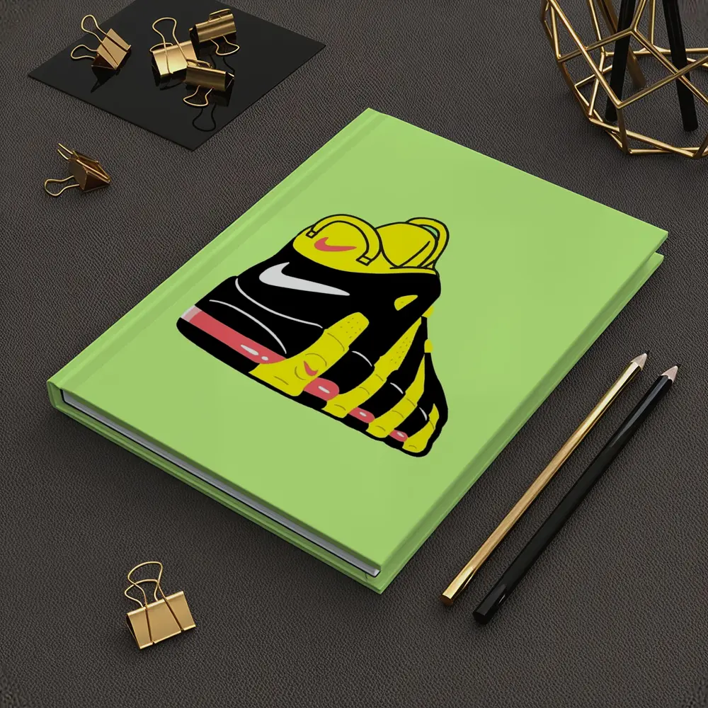 Nike Sneaker Bold Cartoon Art Green Background – Notebooks