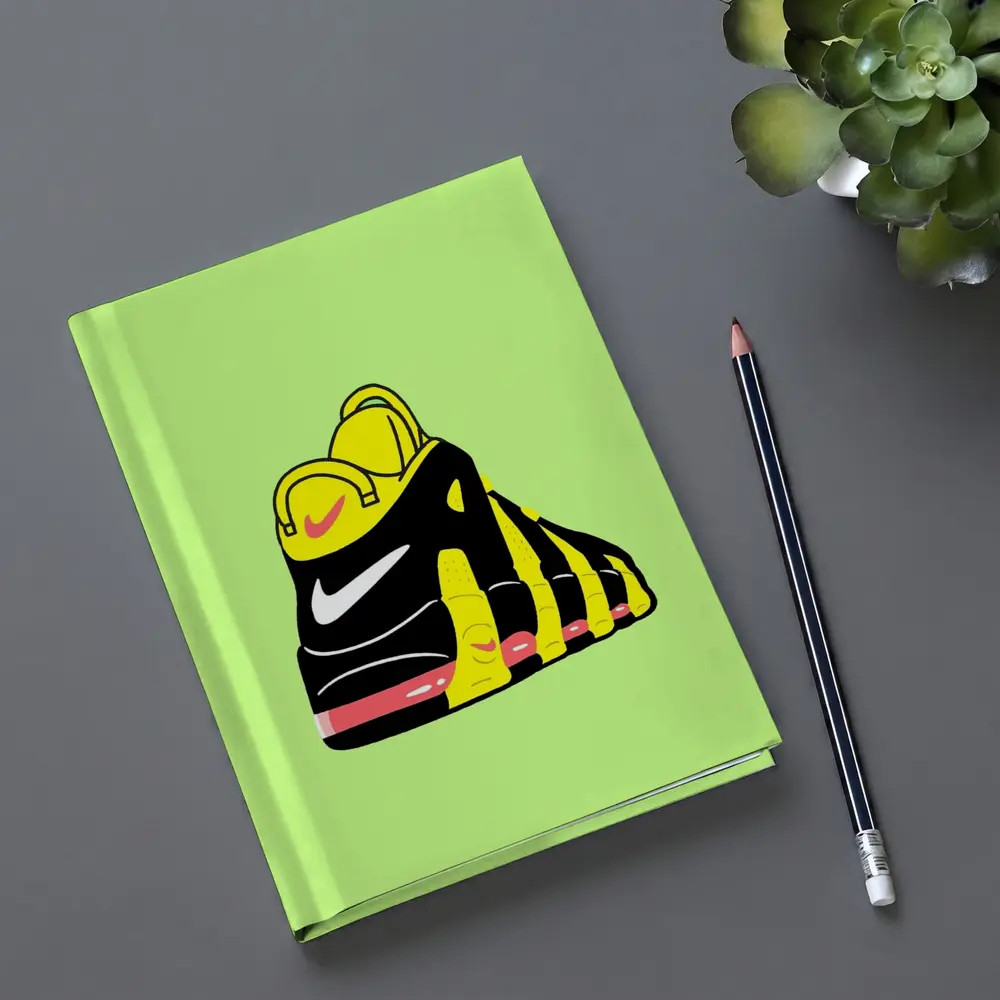 Nike Sneaker Bold Cartoon Art Green Background – Notebooks