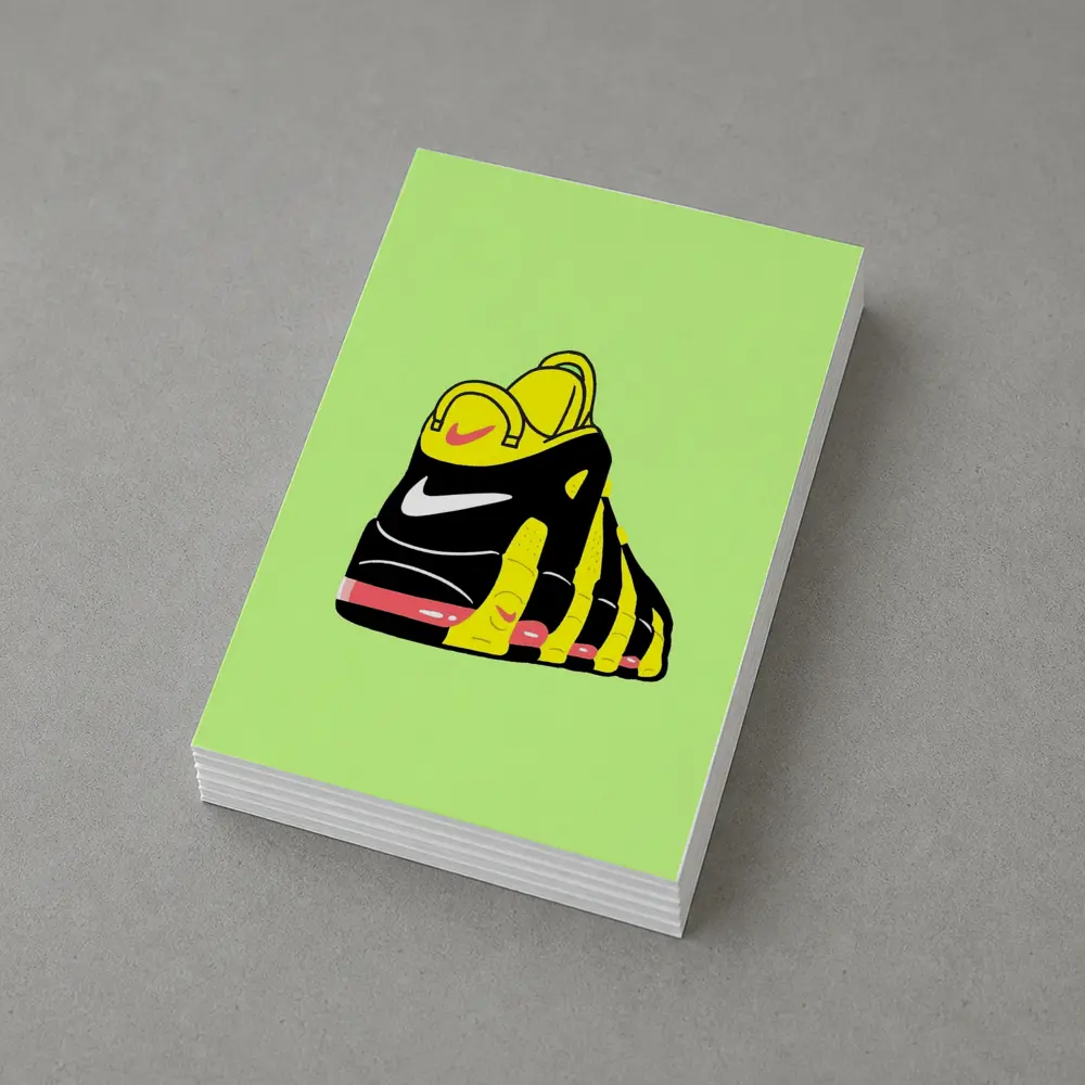 Nike Sneaker Bold Cartoon Art Green Background – Postcards