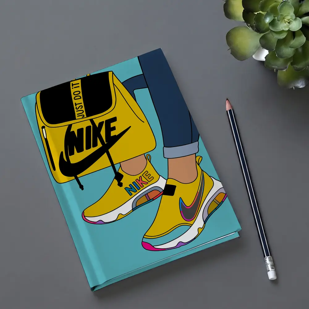 Nike Sneakers and Backpack Cartoon Art – Notebooks