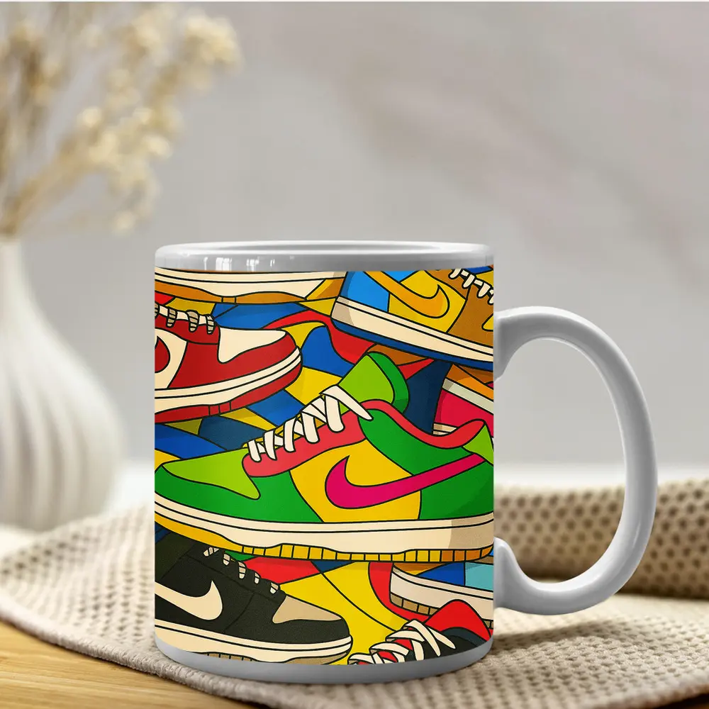 Nike Dunk Sneakers Pop Art Colorful Stack – Mugs