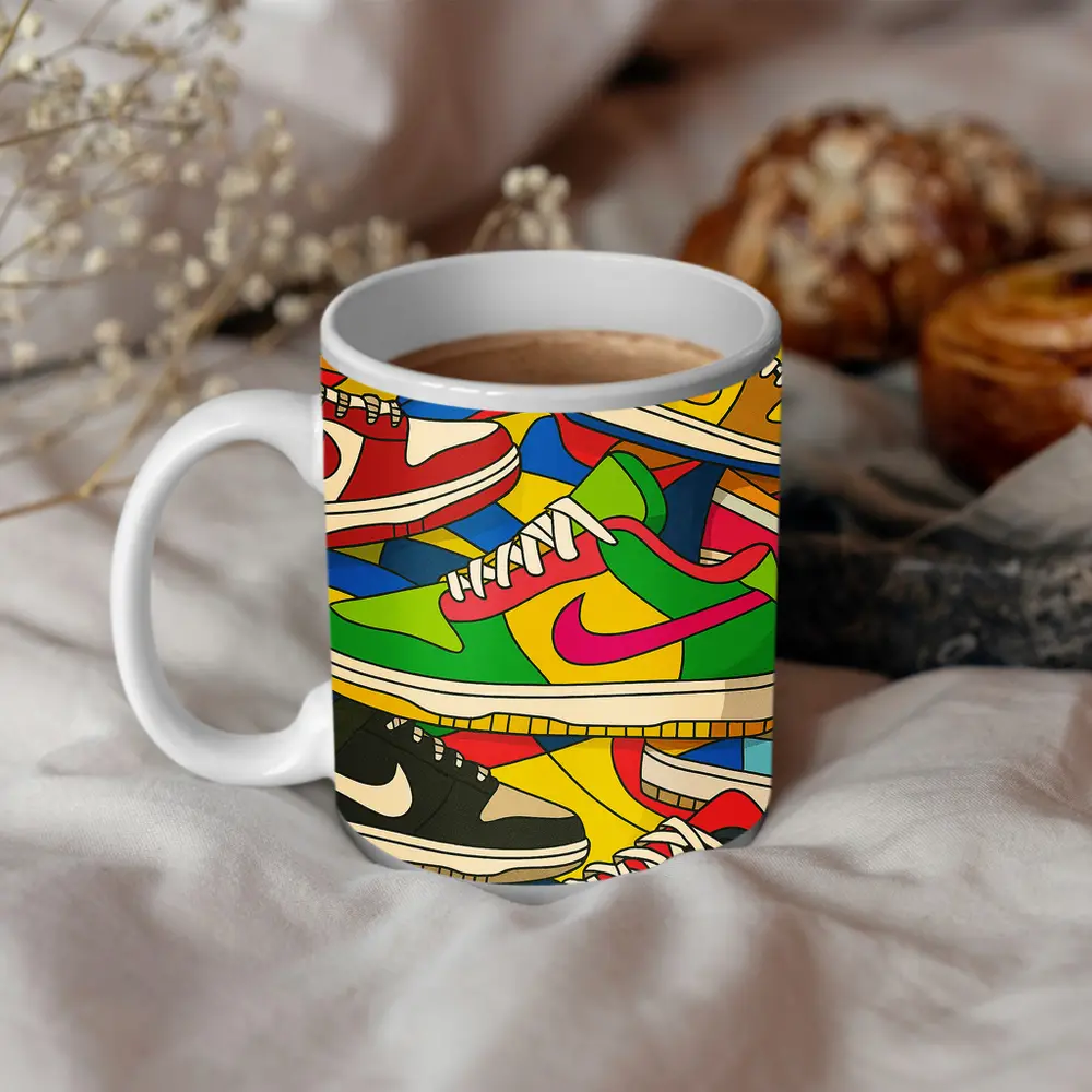 Nike Dunk Sneakers Pop Art Colorful Stack – Mugs