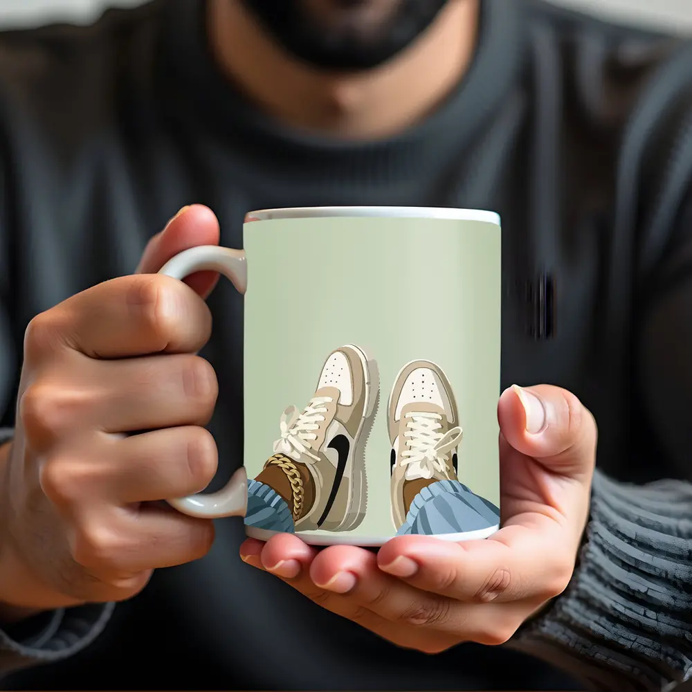 Nike Air Force One Sneakers Sage Green Background – Mugs