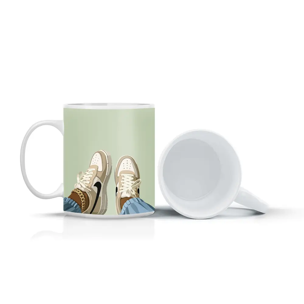 Nike Air Force One Sneakers Sage Green Background – Mugs