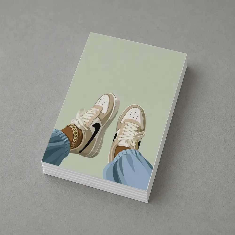 Nike Air Force One Sneakers Sage Green Background – Postcards