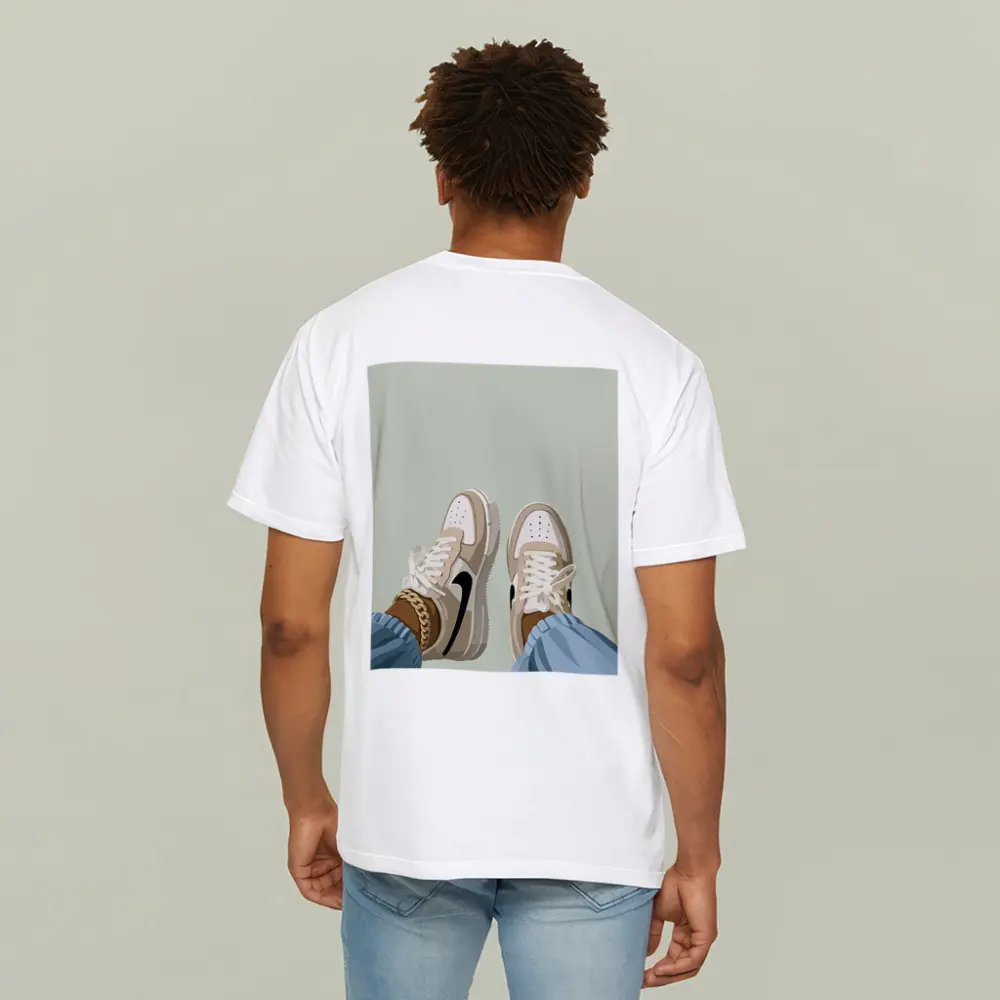 Nike Air Force One Sneakers Sage Green Background – T-Shirts
