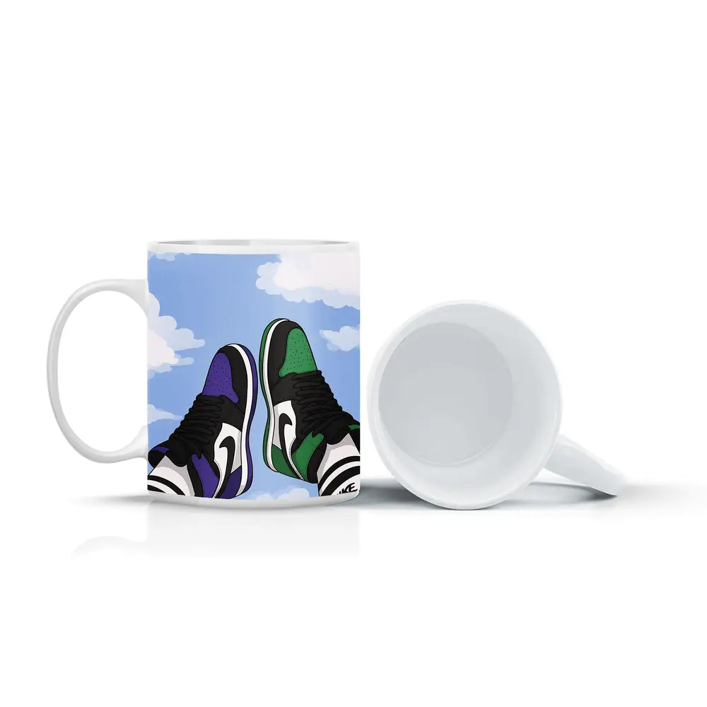Nike Air Jordan Sneakers Sky Clouds Art – Mugs