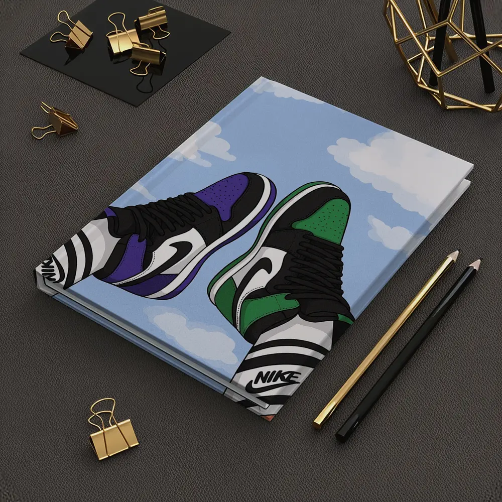 Nike Air Jordan Sneakers Sky Clouds Art – Notebooks