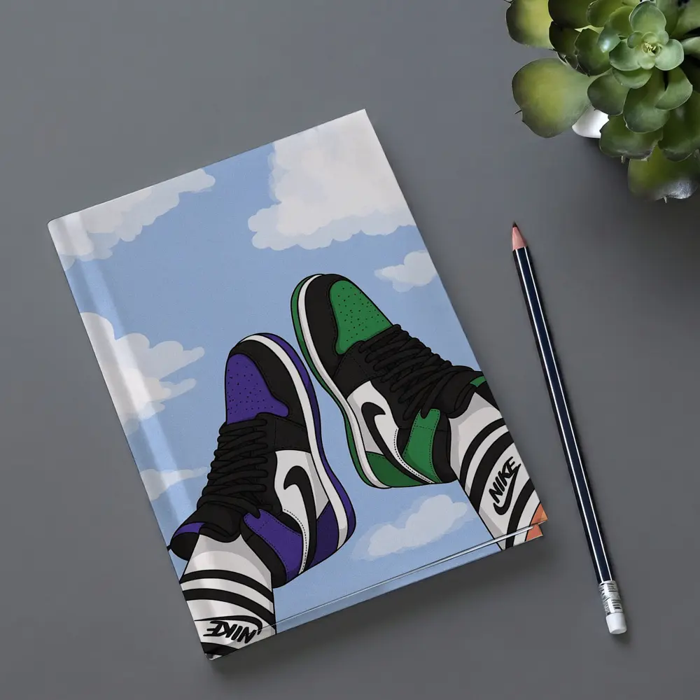 Nike Air Jordan Sneakers Sky Clouds Art – Notebooks