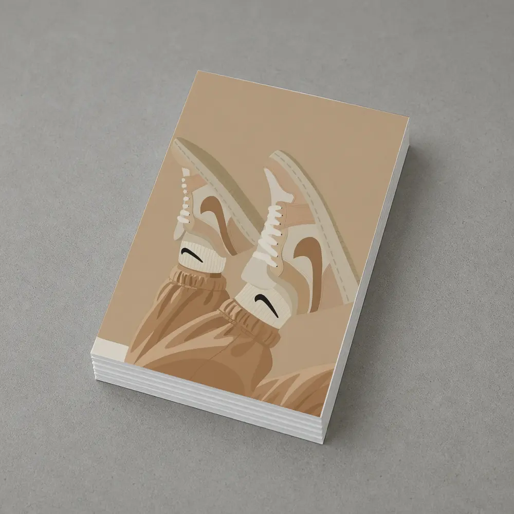 Nike Sneakers Beige Flat Lay Art – Postcards