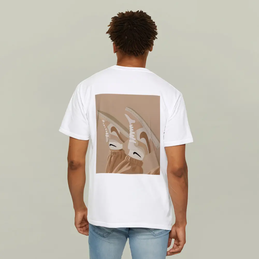 Nike Sneakers Beige Flat Lay Art – T-Shirts