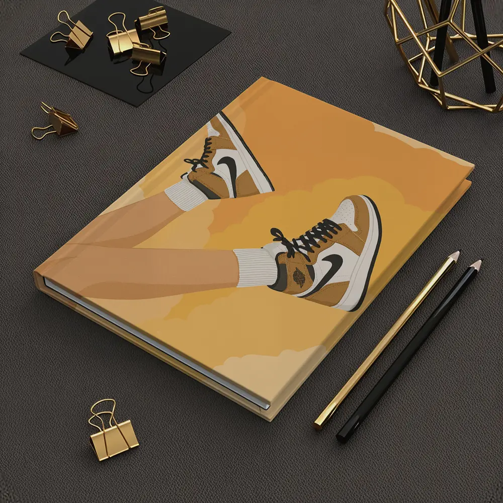 Nike Air Jordan Sneakers Warm Yellow Background – Notebooks