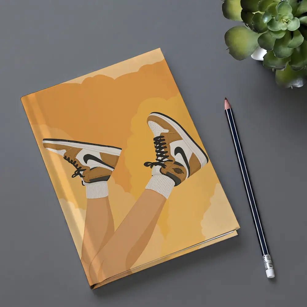 Nike Air Jordan Sneakers Warm Yellow Background – Notebooks