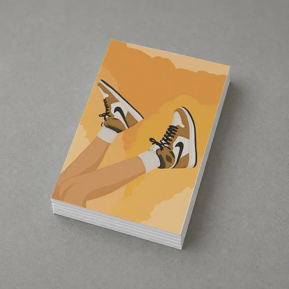 Nike Air Jordan Sneakers Warm Yellow Background – Postcards