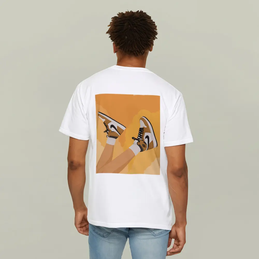 Nike Air Jordan Sneakers Warm Yellow Background – T-Shirts