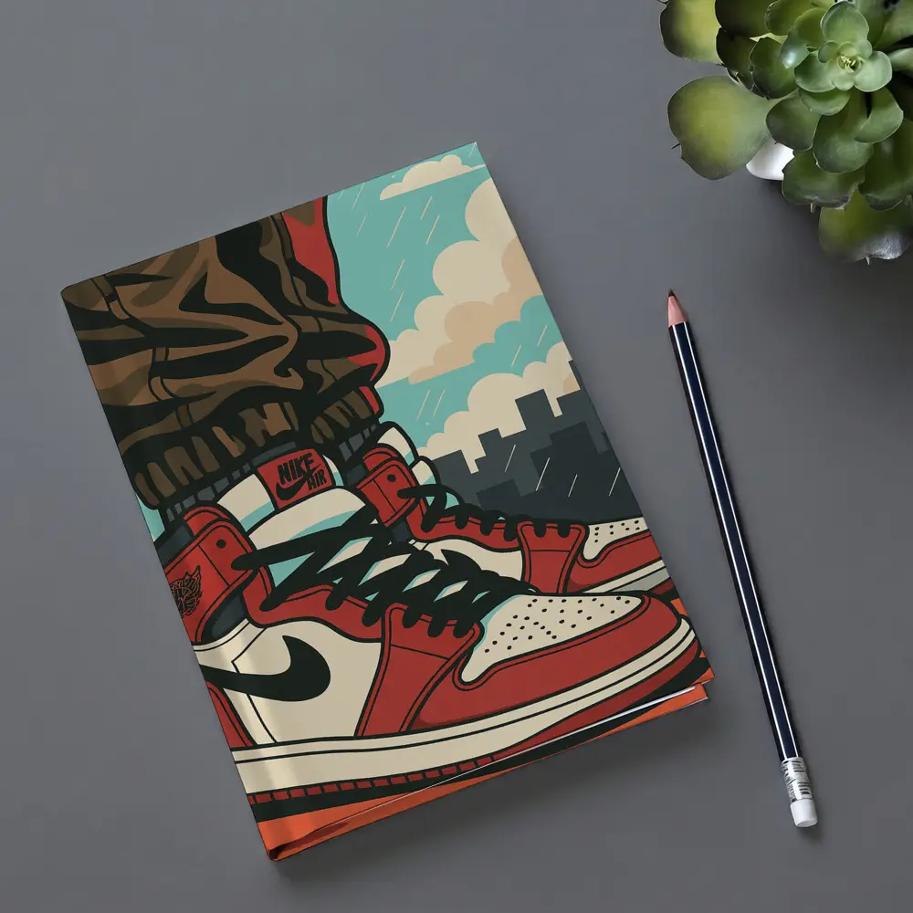 Air Jordan One Sneakers City Skyline Pop Art – Notebooks