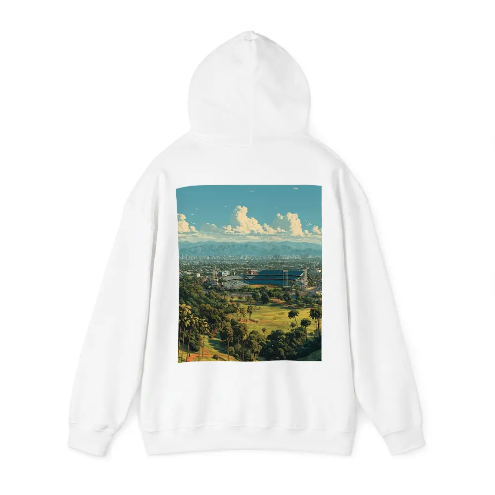 Dodger Stadium Los Angeles Skyline Illustration Art – Hoodies