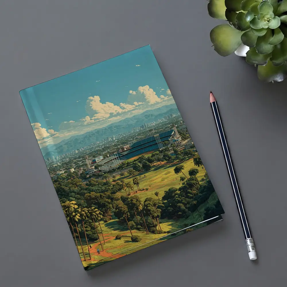 Dodger Stadium Los Angeles Skyline Illustration Art – Notebooks
