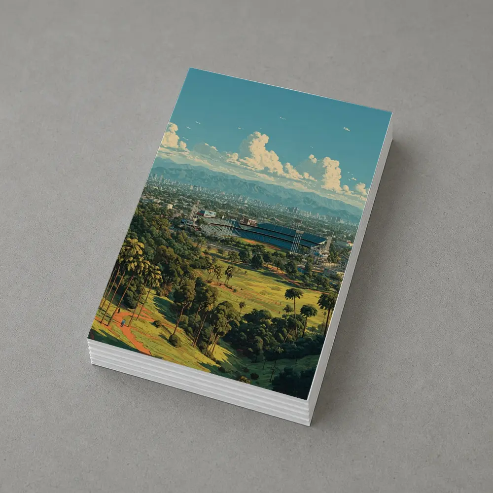 Dodger Stadium Los Angeles Skyline Illustration Art – Postcards
