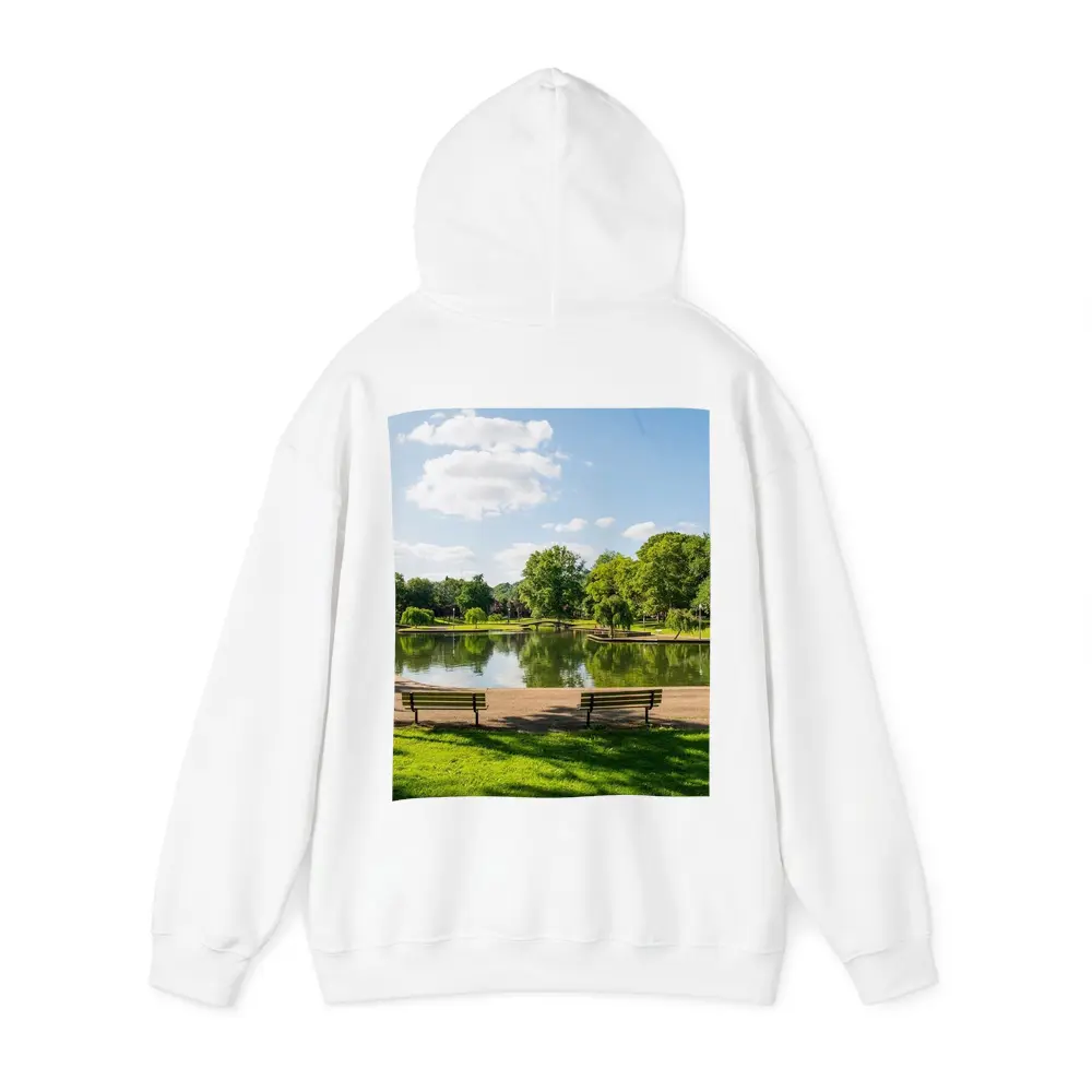 Sunny Park Pond With Green Trees – Hoodies