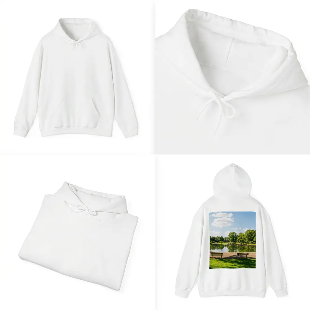 Sunny Park Pond With Green Trees – Hoodies
