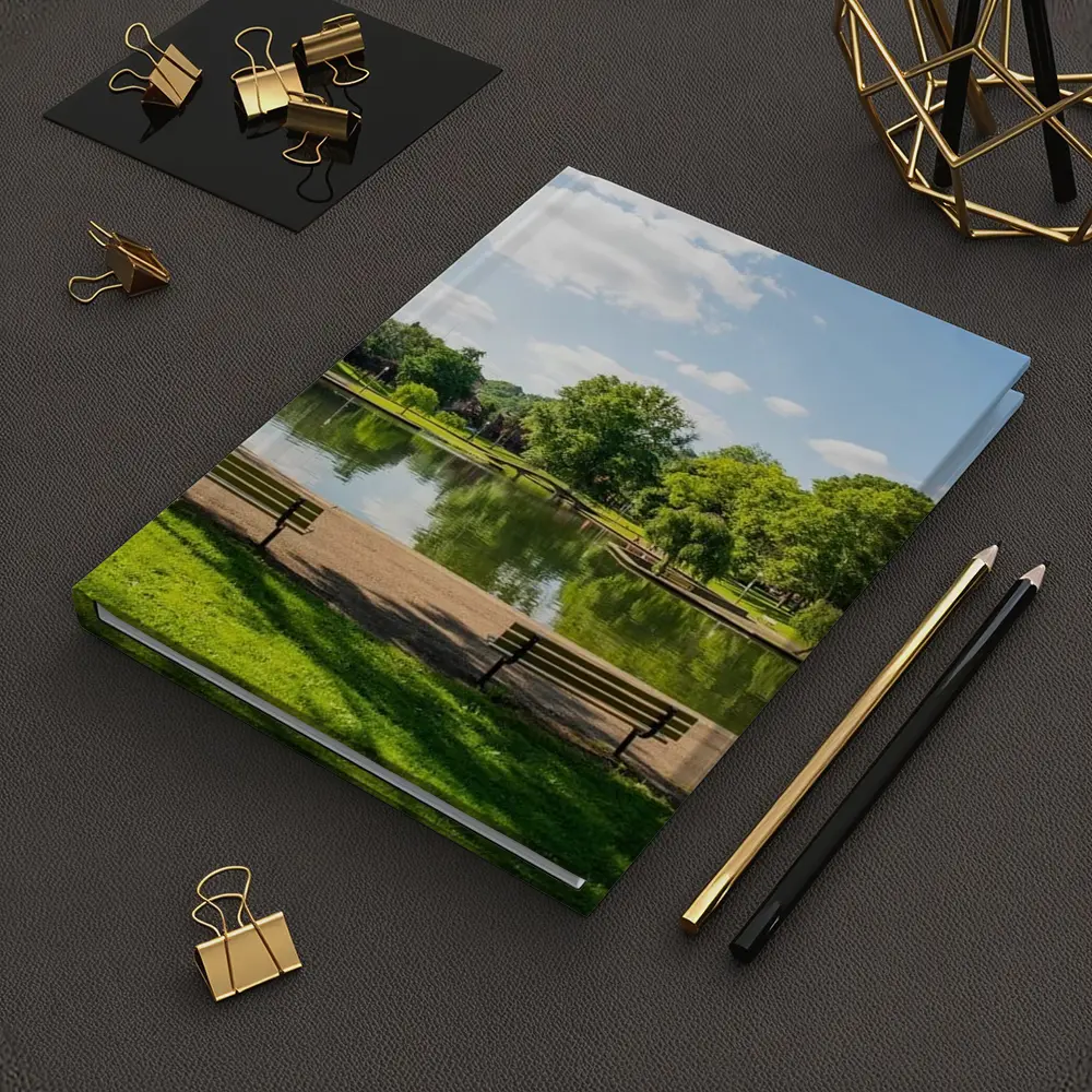 Sunny Park Pond With Green Trees – Notebooks