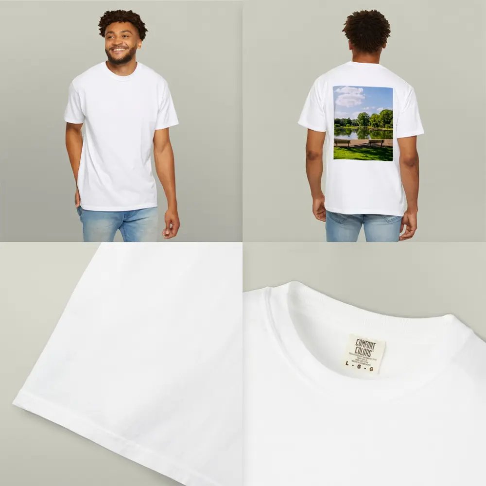 Sunny Park Pond With Green Trees – T-Shirts