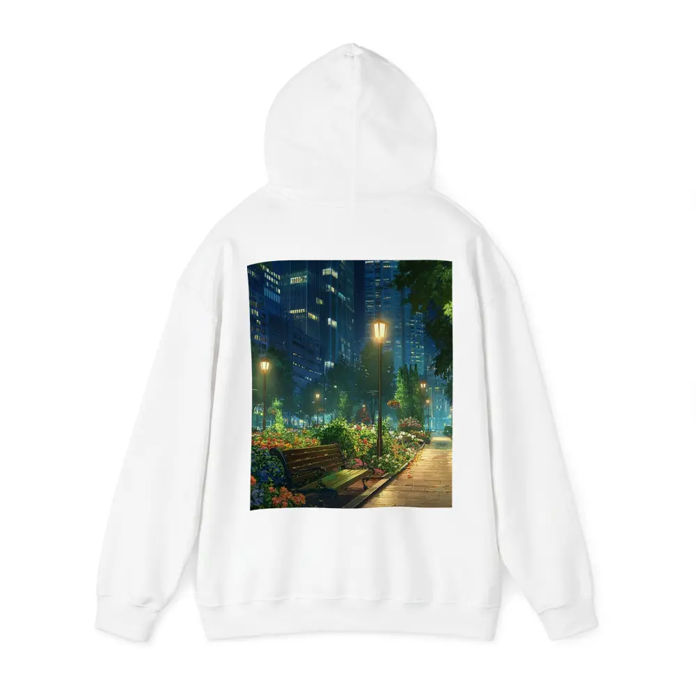 Anime City Park Bench Night Scene – Hoodies