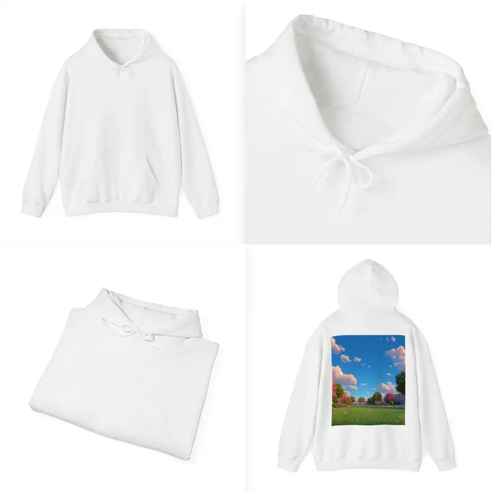Sunny Park Meadow Daisies Blue Sky – Hoodies