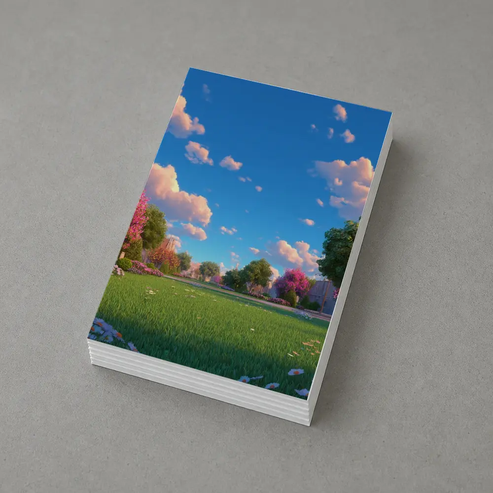 Sunny Park Meadow Daisies Blue Sky – Postcards