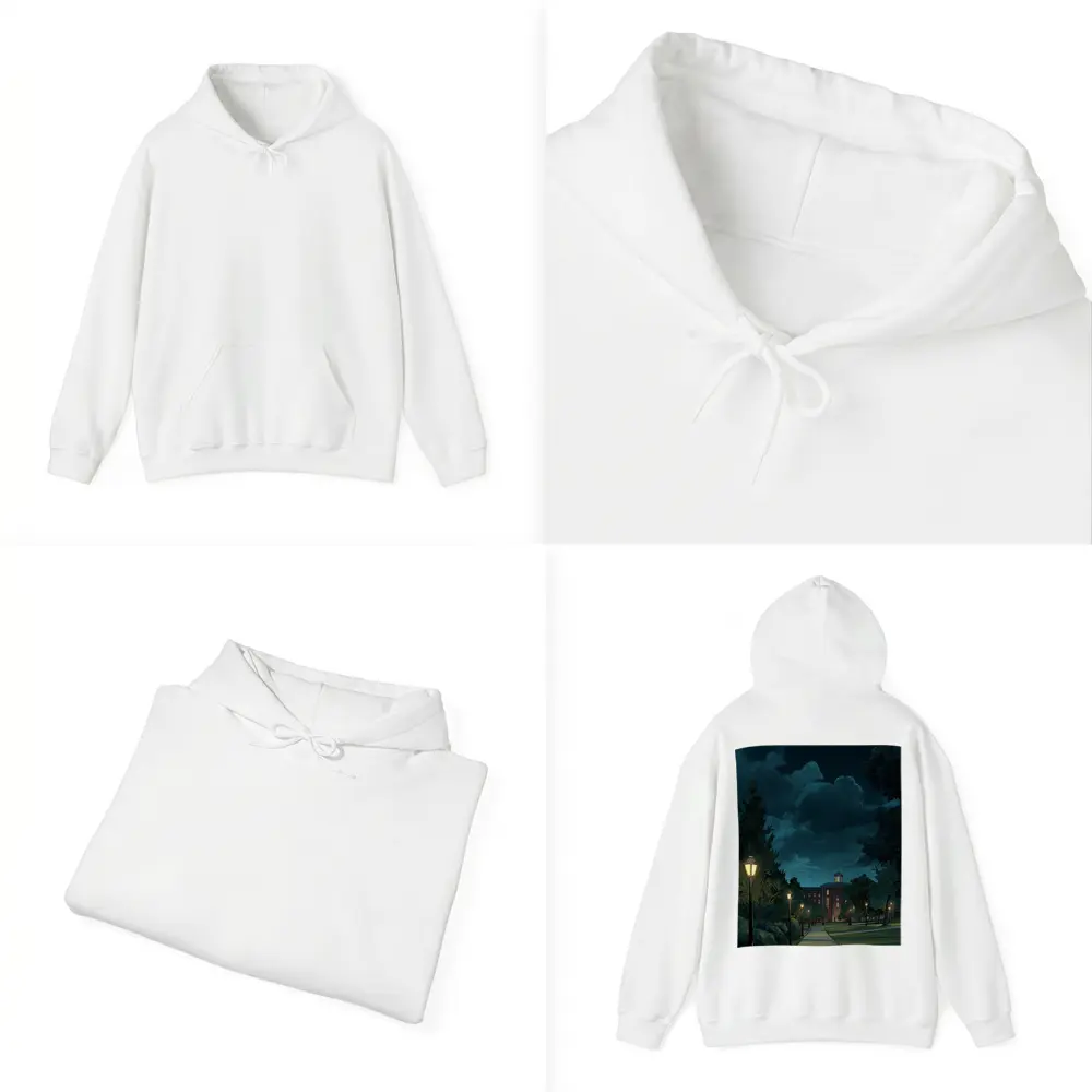 Anime Campus Night Path Glowing Lanterns – Hoodies