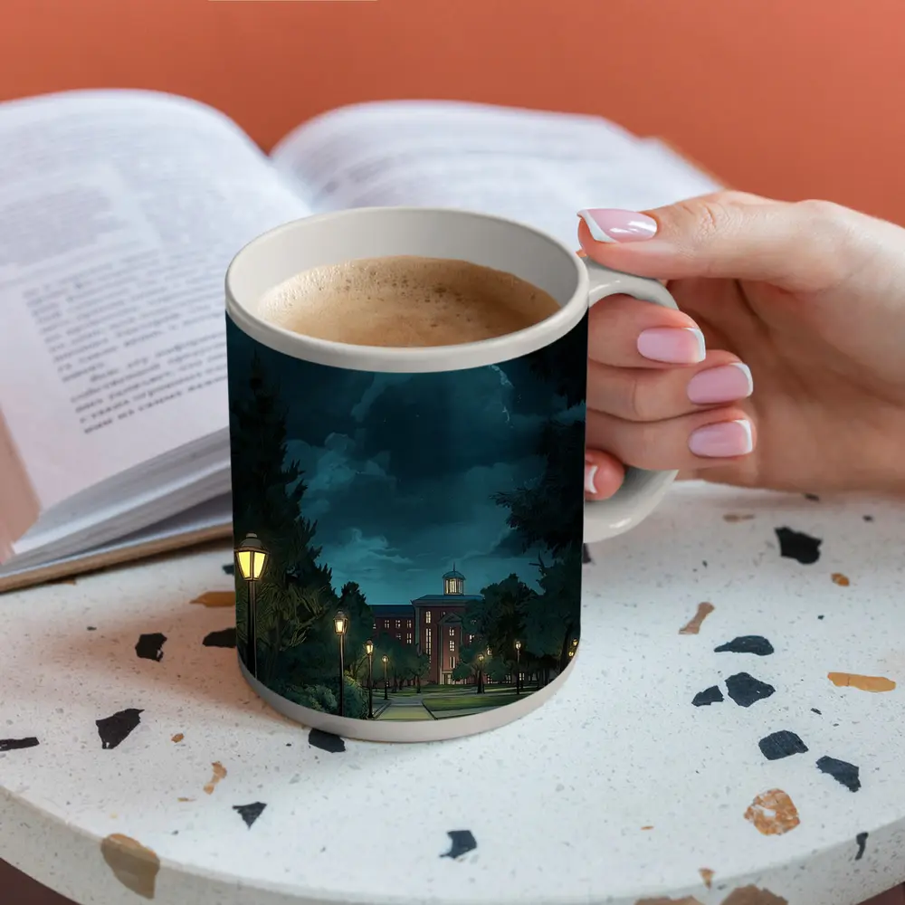 Anime Campus Night Path Glowing Lanterns – Mugs