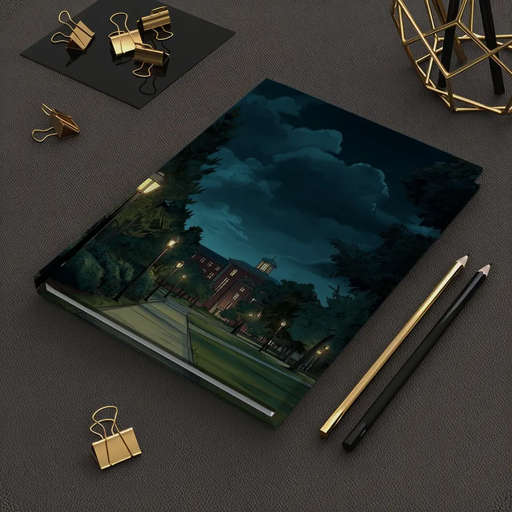 Anime Campus Night Path Glowing Lanterns – Notebooks