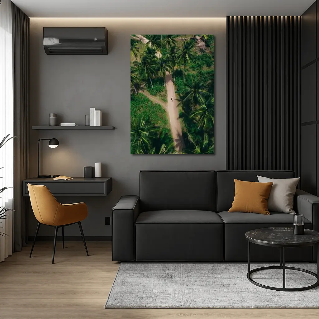 Aerial Palm Tree Path Tropical Forest – Wall Art