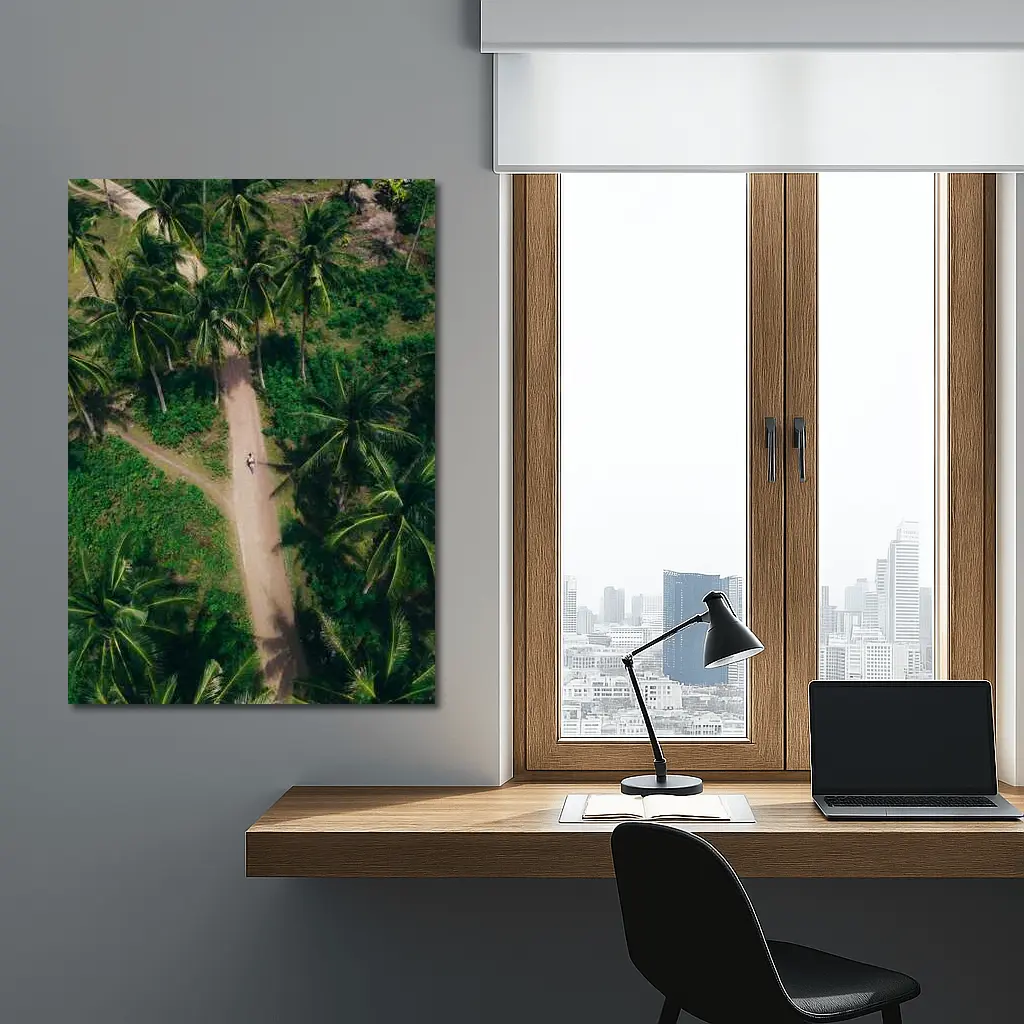 Aerial Palm Tree Path Tropical Forest – Wall Art