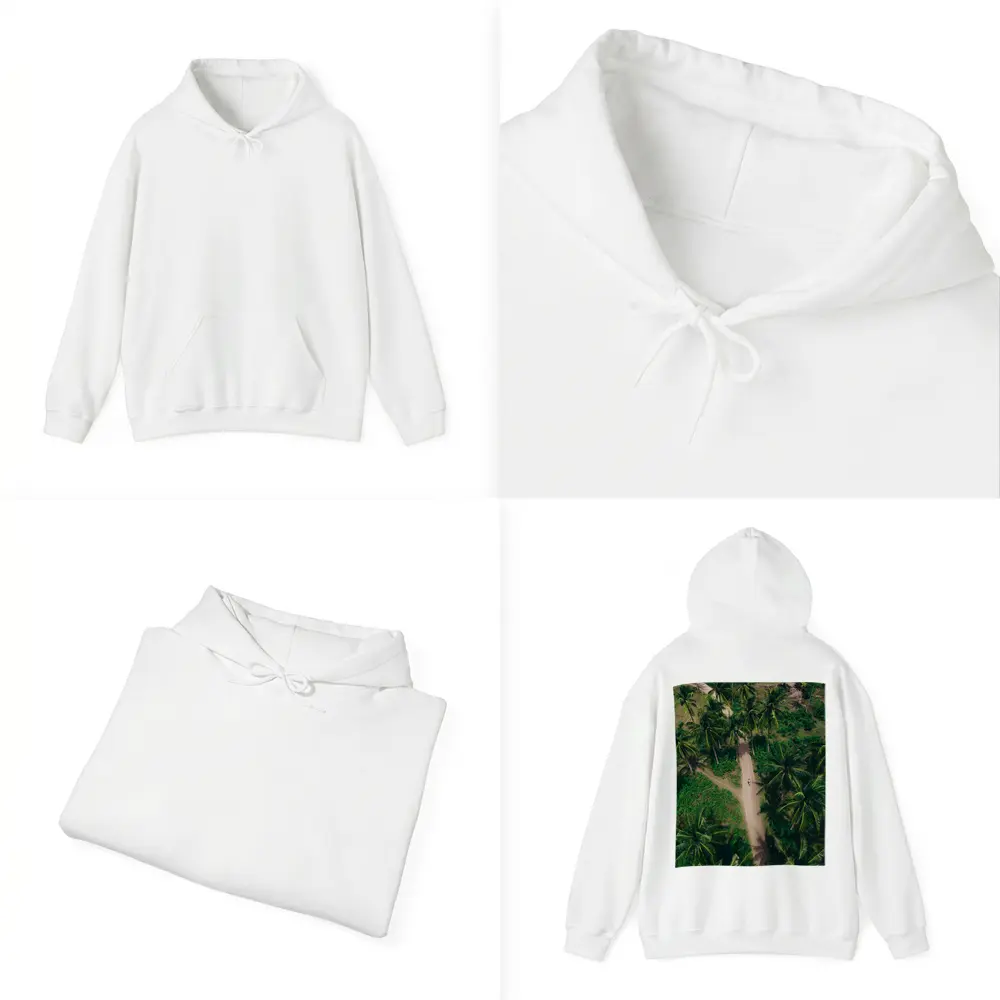 Aerial Palm Tree Path Tropical Forest – Hoodies